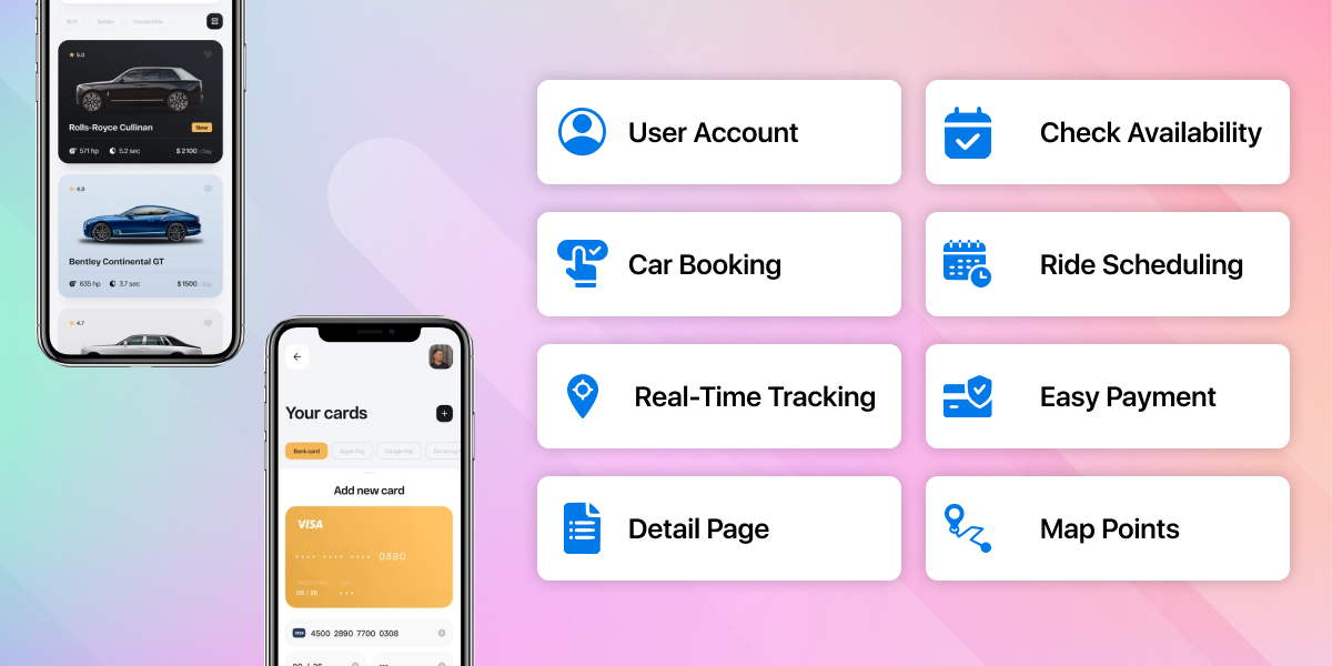 Car rental app features