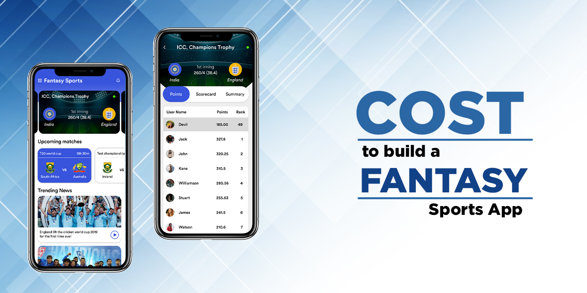 Fantasy app development cost